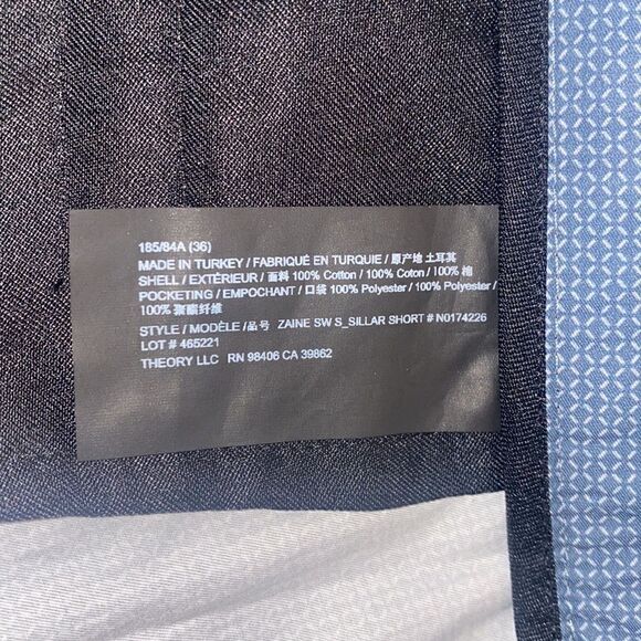 Theory NWT Zaine Sillar Short Dark Harbor Blue Size 36 - Picture 10 of 11